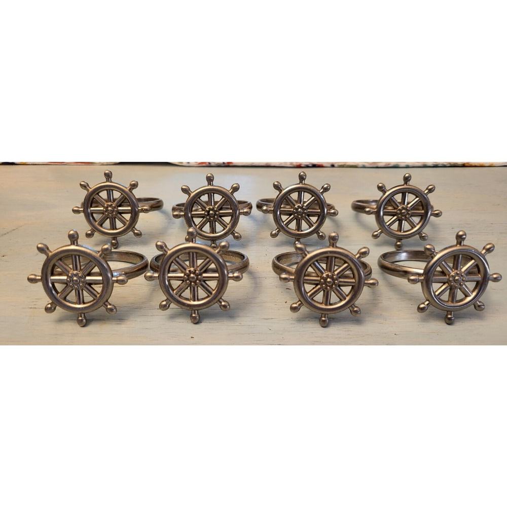 Nautical silver Napkin Rings Set - Picture 8 of 8